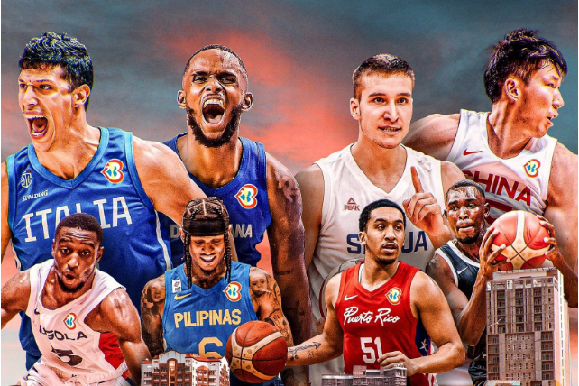 FIBA晒AB两小组球队海报 其中周琦代表中国队登版 